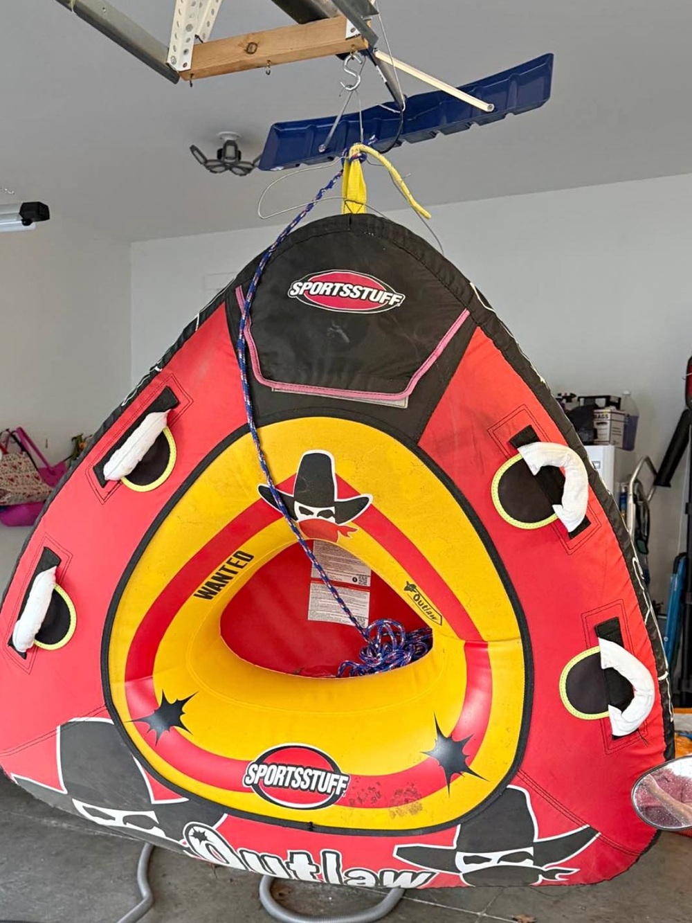 Outlaw Inflatable Towable Tube - Red & Yellow